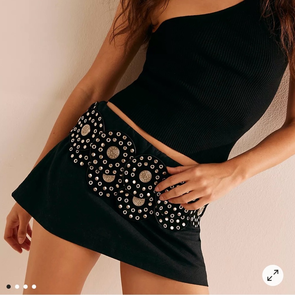 free people my little micro mini cotton-linen skort